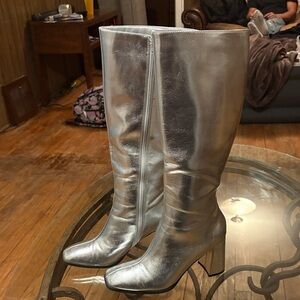 Dream Pairs Silver Heeled Boots